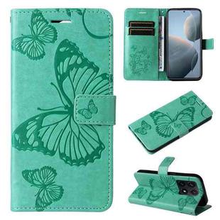 For Xiaomi 14T 3D Butterfly Embossed Pattern Flip Leather Phone Case(Green)