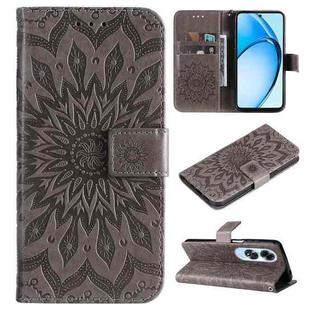 For OPPO A60 4G Global Embossed Sunflower Pattern Flip Leather Phone Case(Grey)