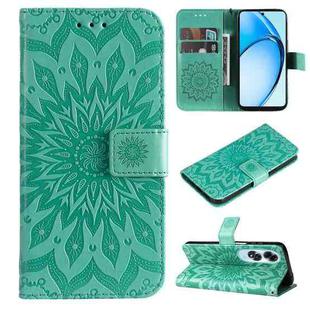 For OPPO A60 4G Global Embossed Sunflower Pattern Flip Leather Phone Case(Green)