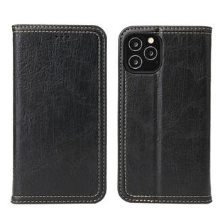 For iPhone 12 mini Fierre Shann Retro Tree Bark Texture PU Magnetic Horizontal Flip Leather Case with Holder & Card Slots & Wallet(Black)