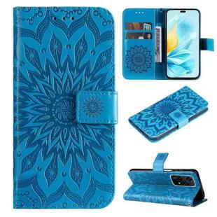 For Honor 200 Lite Global Embossed Sunflower Pattern Flip Leather Phone Case(Blue)