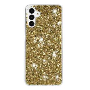 For Samsung Galaxy A25 4G / A25 5G Transparent Frame Glitter Powder TPU Phone Case(Gold)