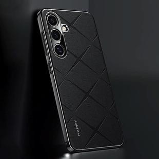 For Samsung Galaxy S25 5G Plain Leather PC Phone Case(Black)
