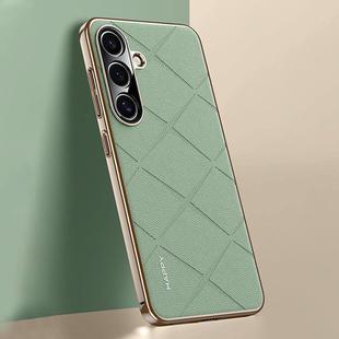 For Samsung Galaxy S25 5G Plain Leather PC Phone Case(Green)