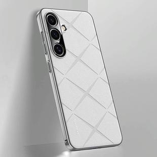 For Samsung Galaxy S25 5G Plain Leather PC Phone Case(White)