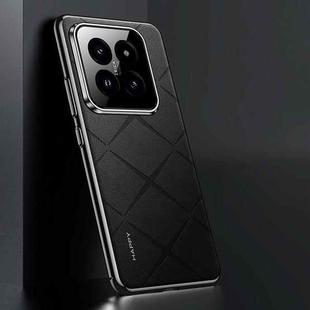 For Xiaomi 14 Pro Plain Leather PC Phone Case(Black)