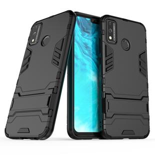 For Huawei Honor 9X Lite PC + TPU Shockproof Protective Case with Invisible Holder(Black)