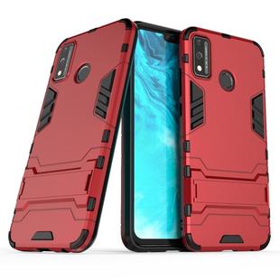 For Huawei Honor 9X Lite PC + TPU Shockproof Protective Case with Invisible Holder(Red)
