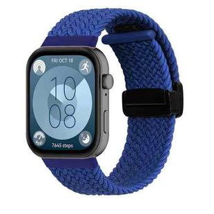 For Huawei Watch Fit3 Magnetic Folding Buckle Braided Watch Band(Blue)
