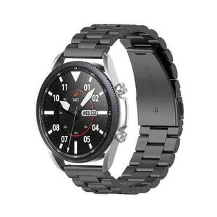 For Galaxy Watch 3 45mm 3-Beads Stainless Steel  Watch Band with Screwdriver & Ears, Size: 22mm(Black)