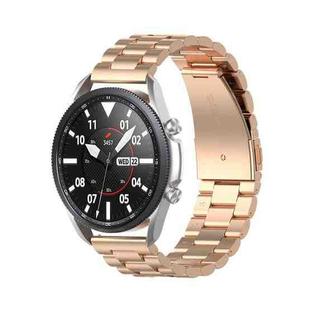 For Galaxy Watch 3 45mm 3-Beads Stainless Steel  Watch Band with Screwdriver & Ears, Size: 22mm(Rose Rold)