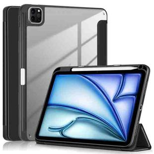 For iPad Air 11 2024 / Pro 11 2022 Acrylic 3-Fold Smart Leather Tablet Case(Black)