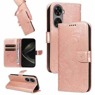 For Huawei nova 11 SE 4G Swallowtail Butterfly Embossed Leather Phone Case(Rose Gold)