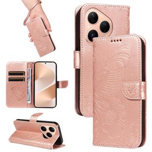 For Huawei Pura 80 5G Swallowtail Butterfly Embossed Leather Phone Case(Rose Gold)