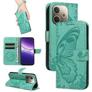 For OPPO A5 Pro 5G Global Swallowtail Butterfly Embossed Leather Phone Case(Green)