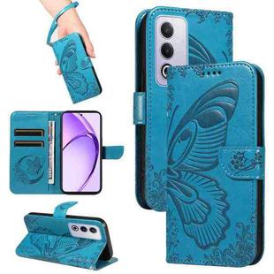 For OPPO K12X 5G Global Swallowtail Butterfly Embossed Leather Phone Case(Blue)