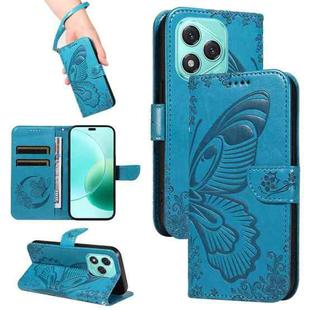 For Honor 400 Lite Swallowtail Butterfly Embossed Leather Phone Case(Blue)