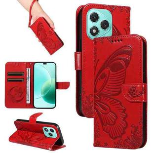 For Honor 400 Lite Swallowtail Butterfly Embossed Leather Phone Case(Red)