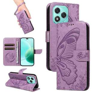 For Honor 400 Lite Swallowtail Butterfly Embossed Leather Phone Case(Purple)