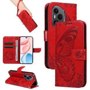 For Honor 400 Pro Global 160.8mm Swallowtail Butterfly Embossed Leather Phone Case(Red)