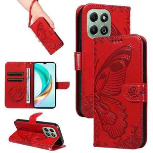 For Honor X6c / X6b / X6a / X5b Swallowtail Butterfly Embossed Leather Phone Case(Red)