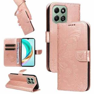 For Honor X6c / X6b / X6a / X5b Swallowtail Butterfly Embossed Leather Phone Case(Rose Gold)