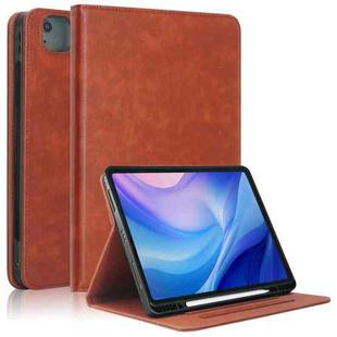 For iPad Air 13 2024 Front Stand Smart TPU Leather Tablet Case(Brown)