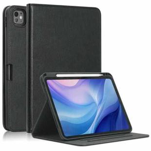 For iPad Pro 11 2024 Front Stand Smart TPU Leather Tablet Case(Black)