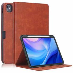 For iPad Pro 11 2024 Front Stand Smart TPU Leather Tablet Case(Brown)