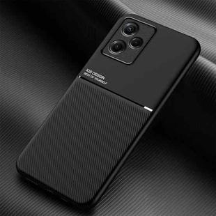 For Infinix Hot 30i Classic Tilt Strip Grain Magnetic PC Hybrid TPU Phone Case(Black)