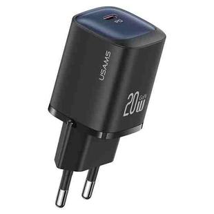 USAMS CC248 20W USB-C / Type-C GaN Fast Charger, EU Plug(Black)