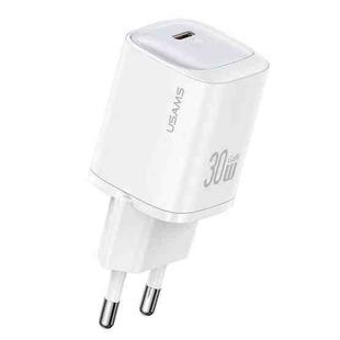 USAMS CC251 30W USB-C / Type-C GaN Fast Charger, EU Plug(White)