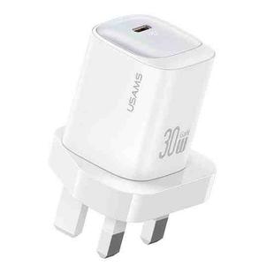 USAMS CC253 30W USB-C / Type-C GaN Fast Charger, UK Plug(White)