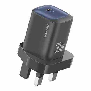 USAMS CC253 30W USB-C / Type-C GaN Fast Charger, UK Plug(Black)