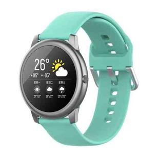For Xiaomi Haylou Solar LS05 Silicone Solid Color Silver Buckle Watch Band, Size: 22mm(Teal)