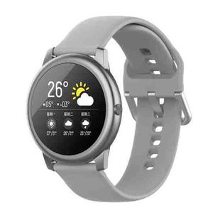 For Xiaomi Haylou Solar LS05 Silicone Solid Color Silver Buckle Watch Band, Size: 22mm(Gray)