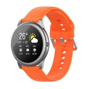 For Xiaomi Haylou Solar LS05 Silicone Solid Color Silver Buckle Watch Band, Size: 22mm(Orange)