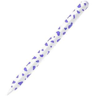 For Apple Pencil USB-C Cow Pattern Stylus Silicone Protective Cover(Purple)