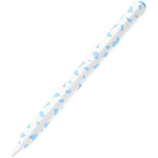 For Apple Pencil USB-C Cow Pattern Stylus Silicone Protective Cover(Blue)