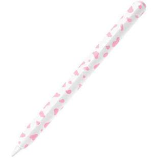 For Apple Pencil USB-C Cow Pattern Stylus Silicone Protective Cover(Pink)