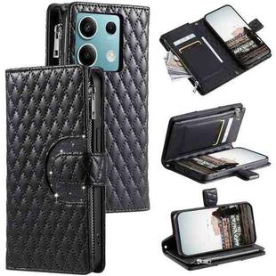 For Motorola Edge 60 Fusion Glitter Lattice Zipper Wallet Leather Phone Case(Black)