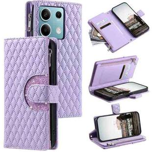 For Motorola Edge 60 Fusion Glitter Lattice Zipper Wallet Leather Phone Case(Purple)