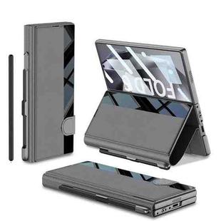 For Samsung Galaxy Z Fold6 GKK Integrated Full Coverage Flip Phone Case with Pen Slot, Not Included Pen(Grey)