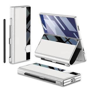For Samsung Galaxy Z Fold7 5G GKK Integrated Full Coverage Flip Phone Case with Pen Slot, Not Included Pen(Silver)
