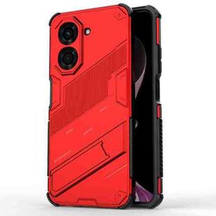 For Redmi A5 4G 171.1mm / Poco C71 Punk Armor 2 in 1 PC + TPU Phone Case with Holder(Red)