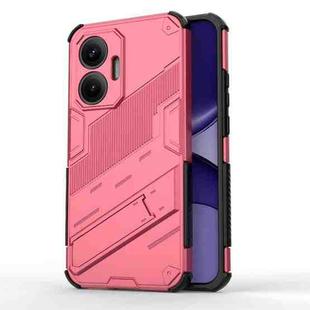 For Redmi Turbo 4 Pro Punk Armor 2 in 1 PC + TPU Phone Case with Holder(Light Red)