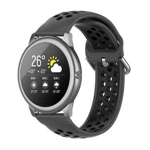 For Xiaomi Haylou Solar LS05 Two-tone Silicone Watch Band, Size: 22mm(Coal Black)
