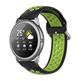 For Xiaomi Haylou Solar LS05 Two-tone Silicone Watch Band, Size: 22mm(Black Lime)