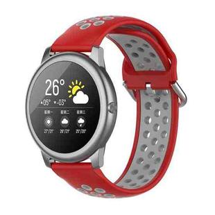 For Xiaomi Haylou Solar LS05 Two-tone Silicone Watch Band, Size: 22mm(Red Gray)