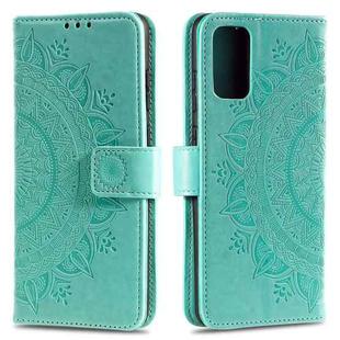 For Motorola Edge 50 Fusion Totem Flower Embossed Leather Phone Case with Lanyard(Green)